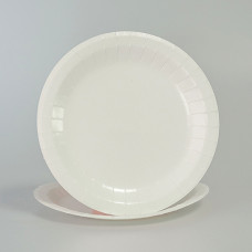 Бумажная тарелка 222 мм, белая, 100 шт/уп