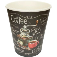 Стакан бумажный для горячих напитков 350 мл CUP OF COFFEE (Красная кружка)  
