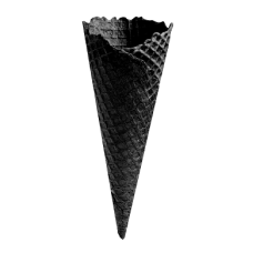 Черный  сахарный рожок для мороженого "Колибри". H 150 мм, 300 шт/кор