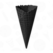 Черный сахарный  рожок для мороженого "Колибри". H 185 мм, 300 шт/кор