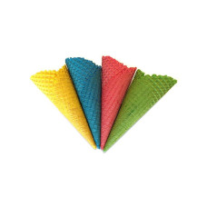 Цветной сахарный  рожок для мороженого "Колибри" ассорти. H 150 мм, 300 шт/кор