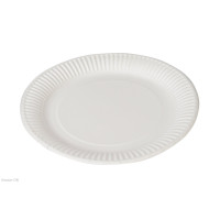 Тарелка бумажная 180 мм, белая, 100 шт/уп Тарелка бумажная 180 мм, белая, 100 шт/уп