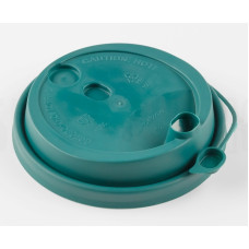 Крышка ЗЕЛЕНАЯ Флип-топ для стакана 300-500 мл D 90 мм с заглушкой и пробивным о ...