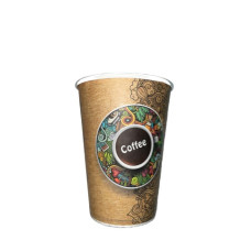 Стакан бумажный для горячих напитков Coffee (В круге) 350мл картон